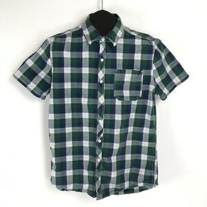 Seven7 Jeans Co Button Up Shirt Men's Medium Short Sleeve Plaid 100% Cotton